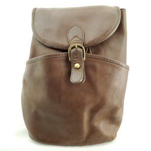 VTG 90s J. Crew Medium Leather Backpack Brown